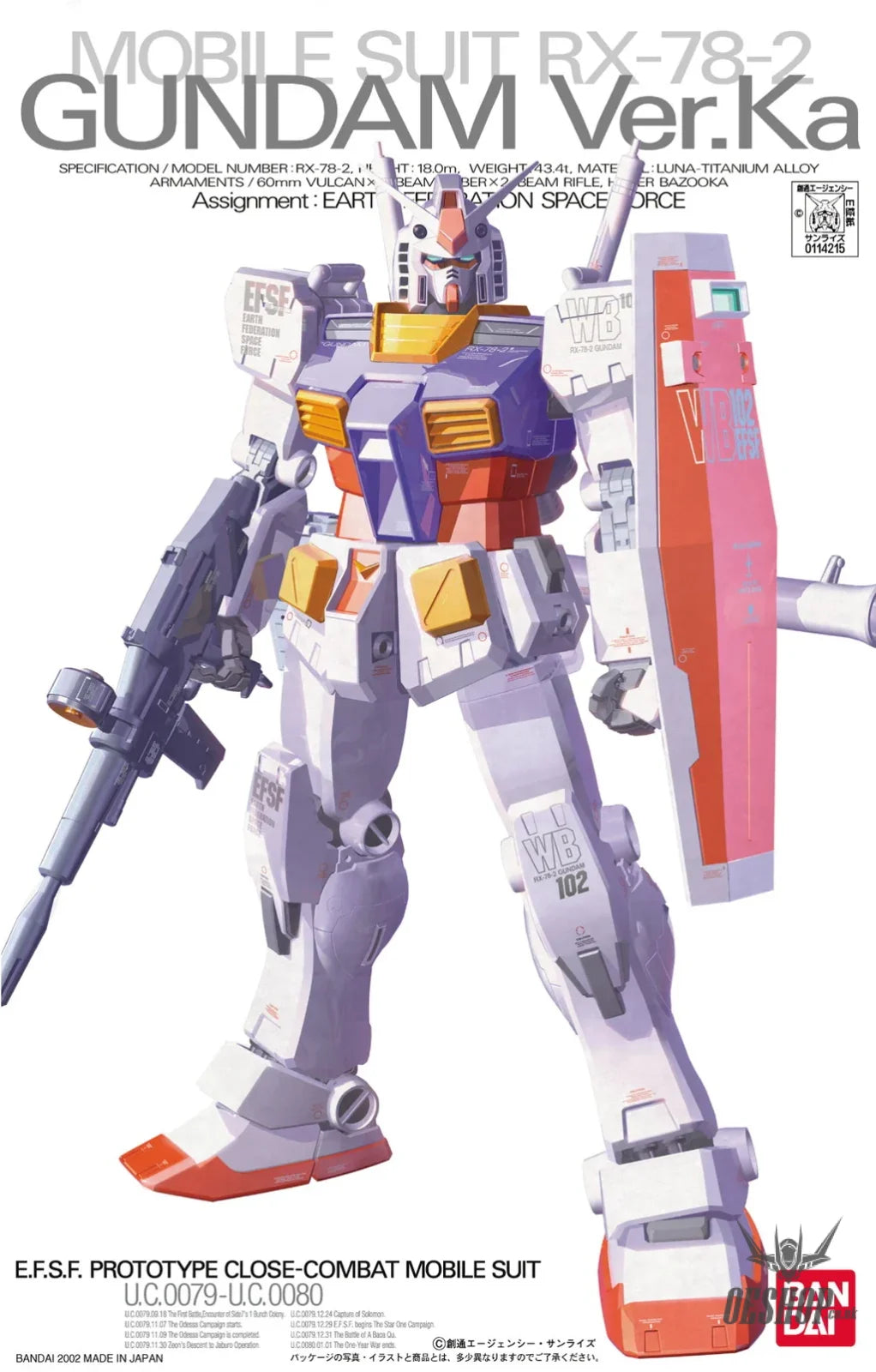 1/100 MG RX-78-2 Gundam Ver.Ka Scale Model Kits