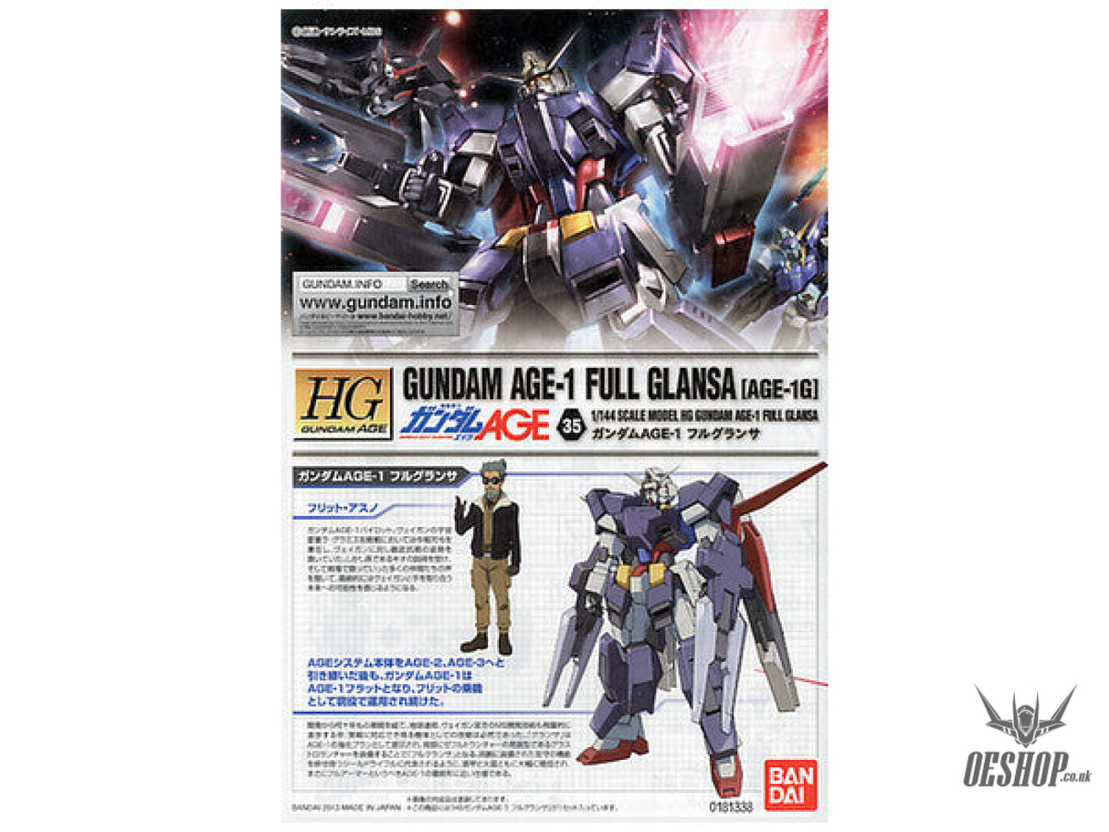 1/144 HGGA 35 Gundam AGE-1 Full Glansa (AGE-1G) Scale Model Kits