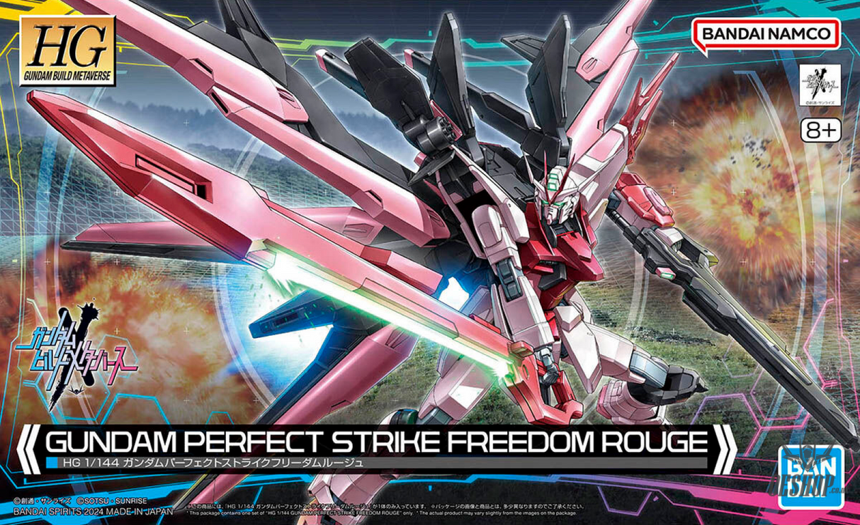 1/144 HGGBM 08 Gundam Perfect Strike Freedom Rouge (Gundam Build Metaverse) Scale Model Kits