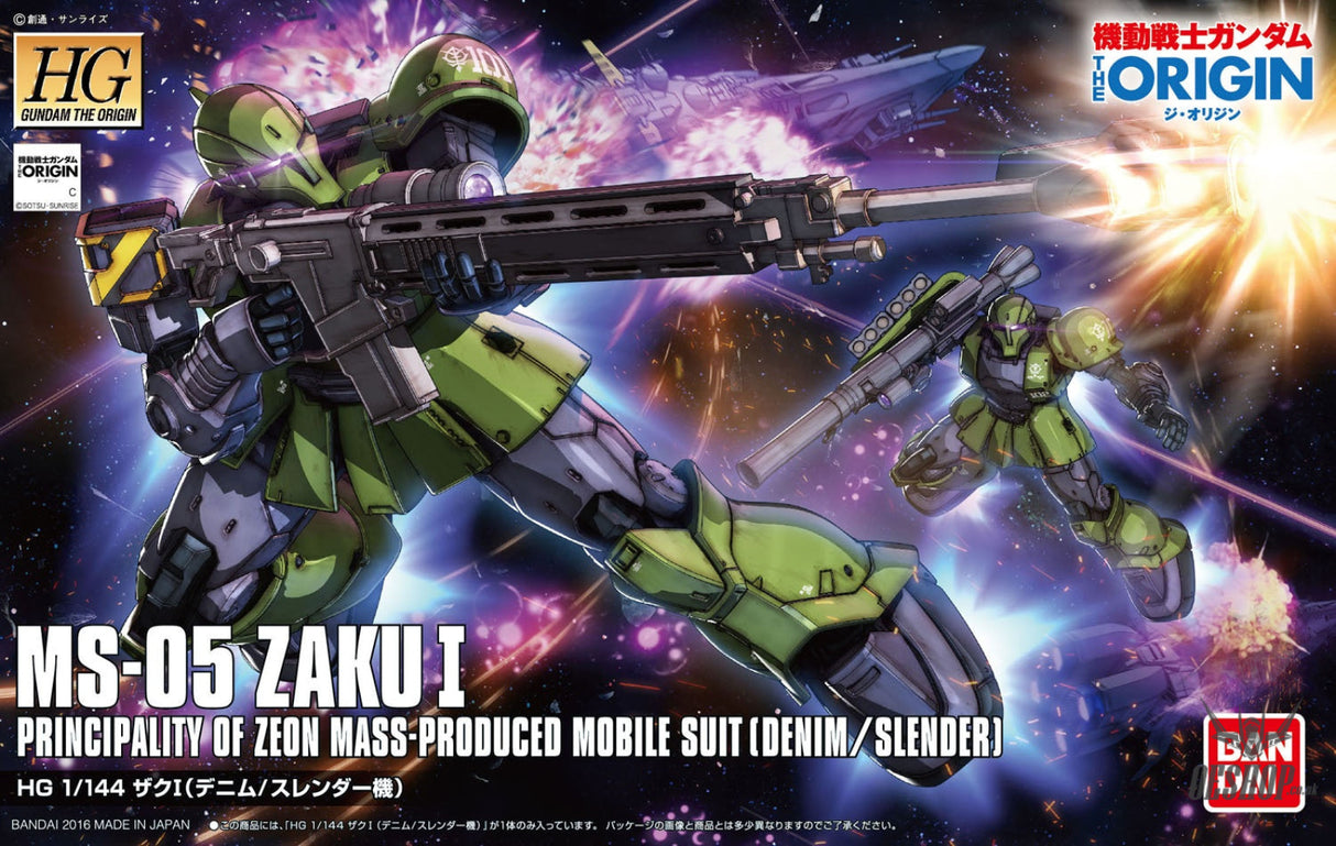 1/144 HGGTO 009 MS-05 ZAKU I (Denim / Slender) Scale Model Kits