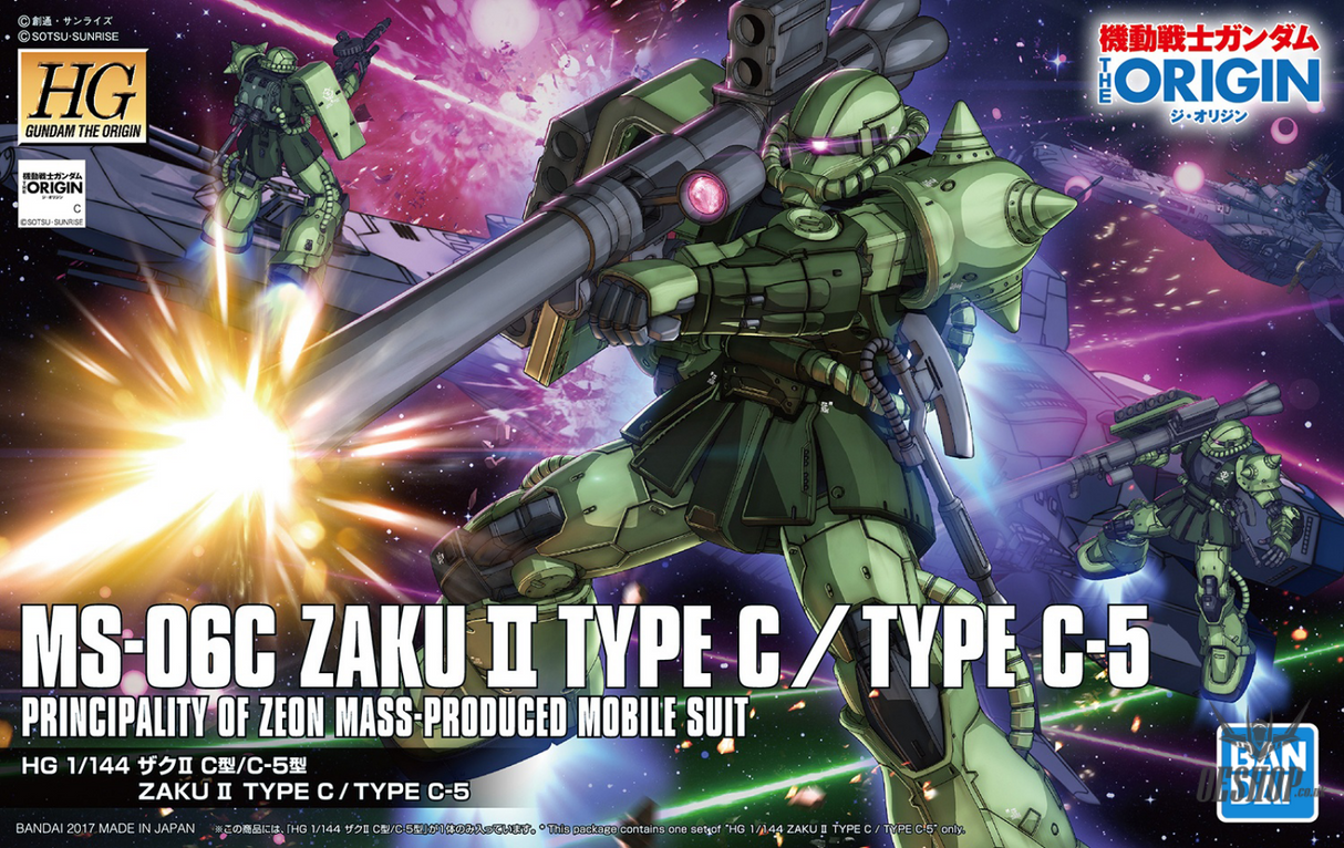 1/144 HGGTO 016 MS-06C Zaku II Type C / Type C-5 Scale Model Kits