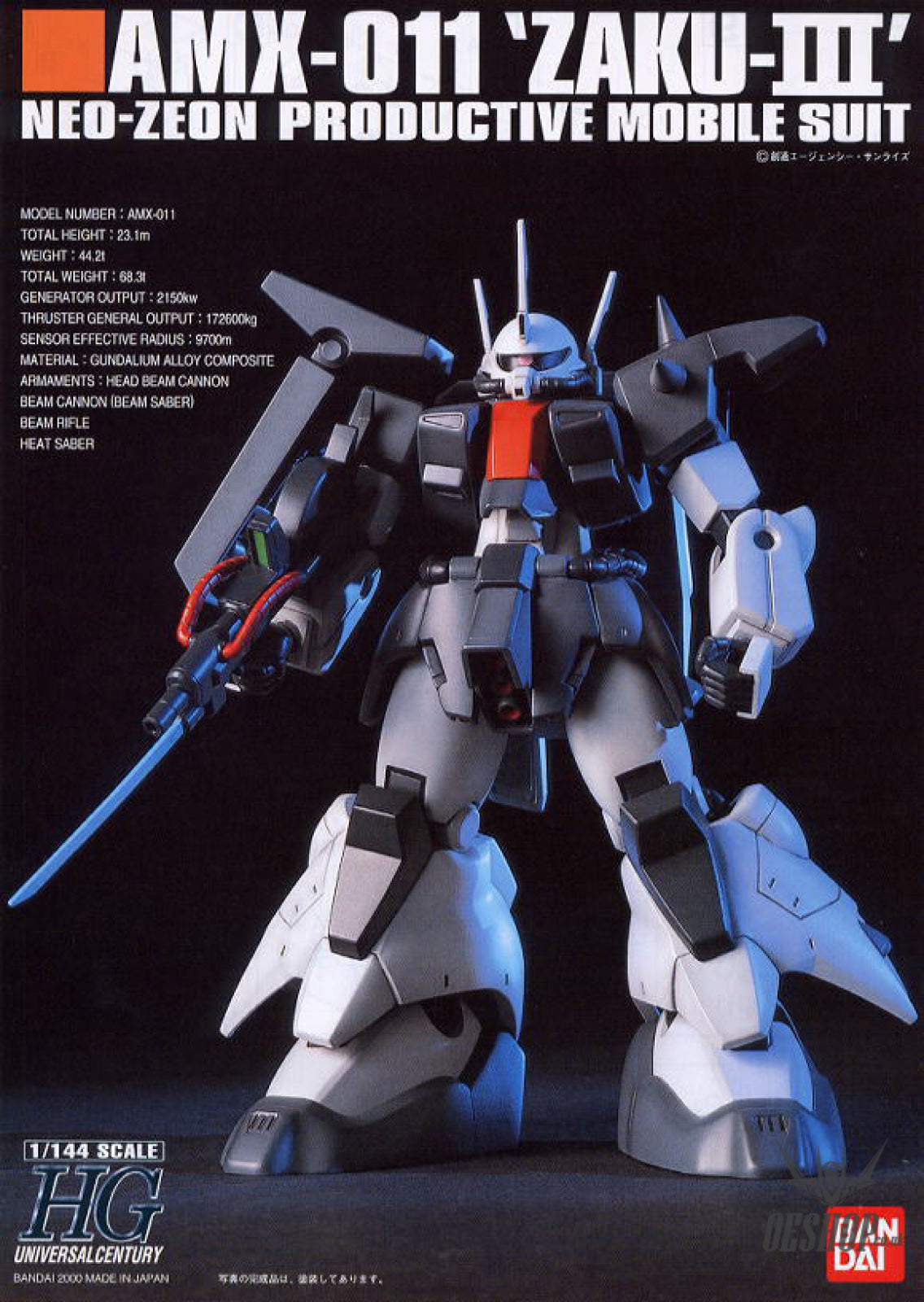 1/144 HGUC 014 AMX-011 ZAKU III Scale Model Kits