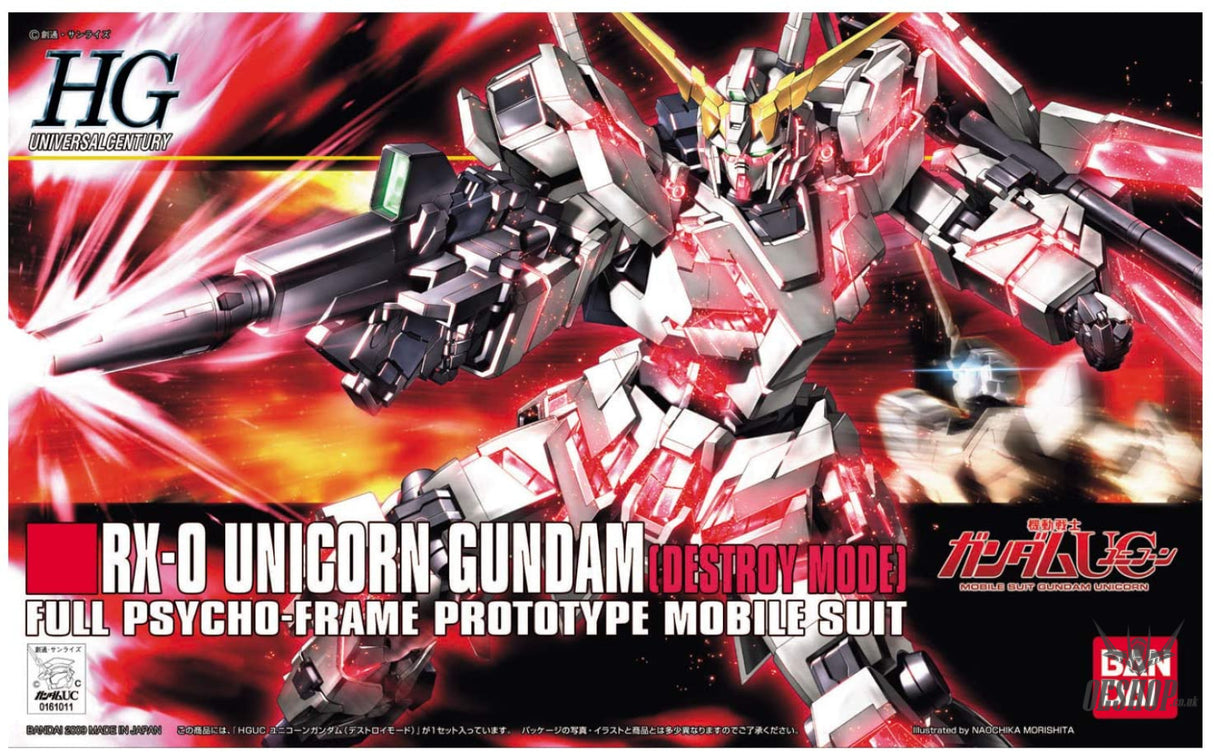 1/144 HGUC 100 RX-0 Unicorn Gundam Destroy Mode Scale Model Kits