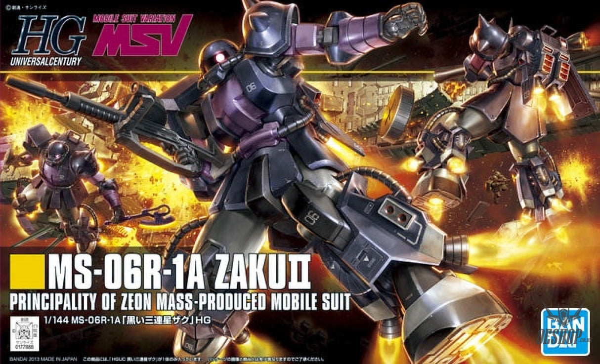 1/144 HGUC 151 MS-06R-1A Zaku II Black Tri-Stars Scale Model Kits