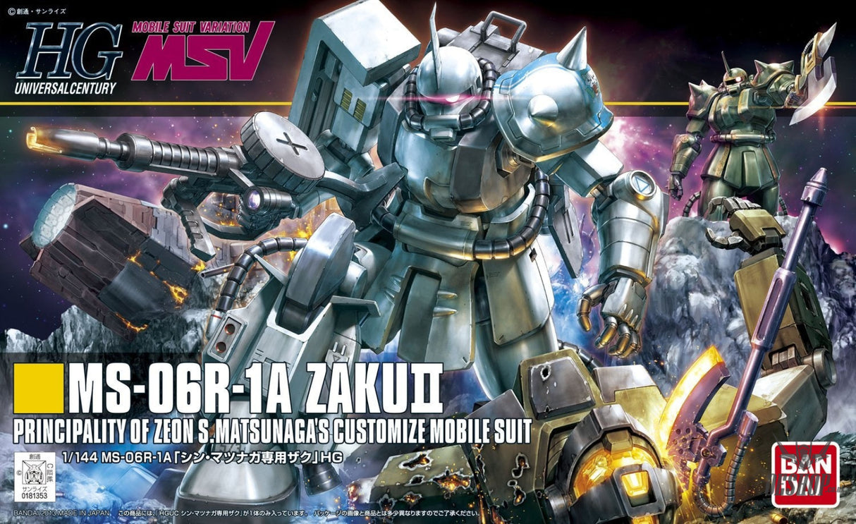 1/144 HGUC 154 MS-06R-1A Zaku II Shin Matsunaga Scale Model Kits