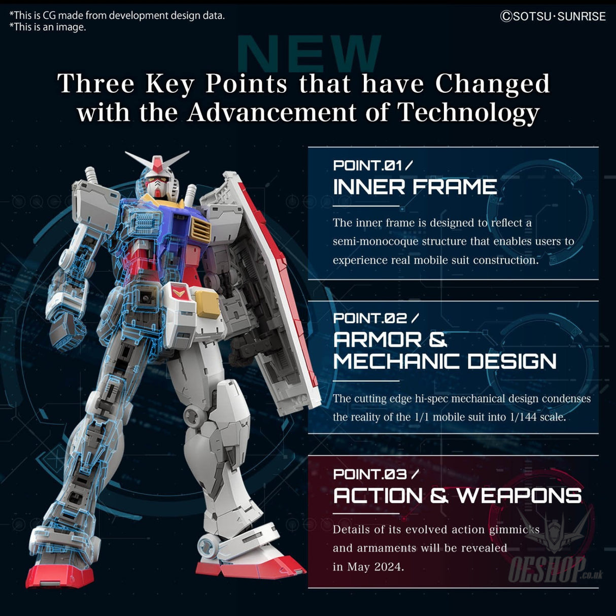 1/144 RG 40 RX-78-2 Gundam Ver.2.0 Scale Model Kits