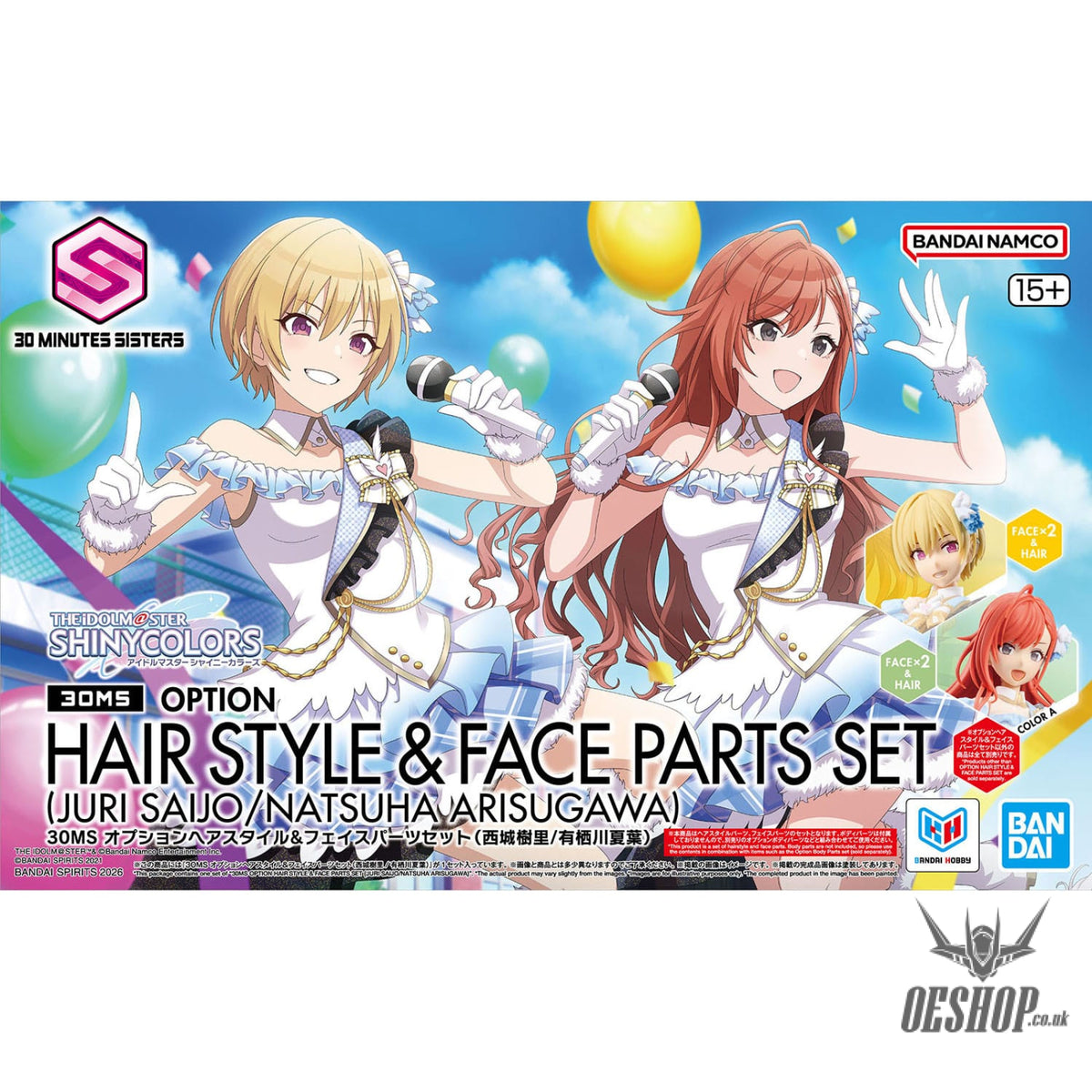 30MS THE iDOLM@STER SHINY COLORS Option Hair Style & Face Parts Set (Juri Saijo/Natsuha Arisugawa) - Scale Model Kits