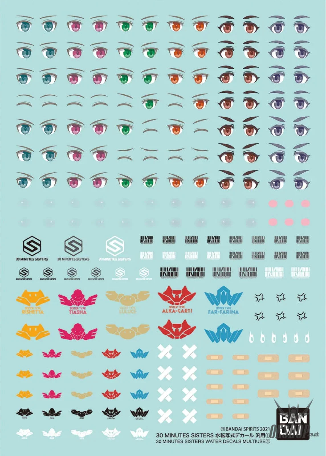 Bandai 30MS Water Transfer Decal General Purpose General Purpose Vol.1 Decals