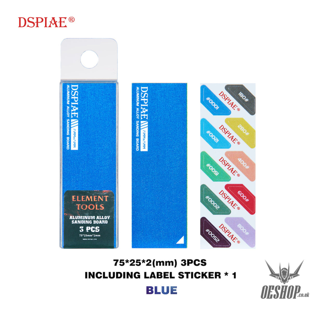 Dspiae As Aluminum Alloy Sanding Board As-Bl25 (3Pcs)