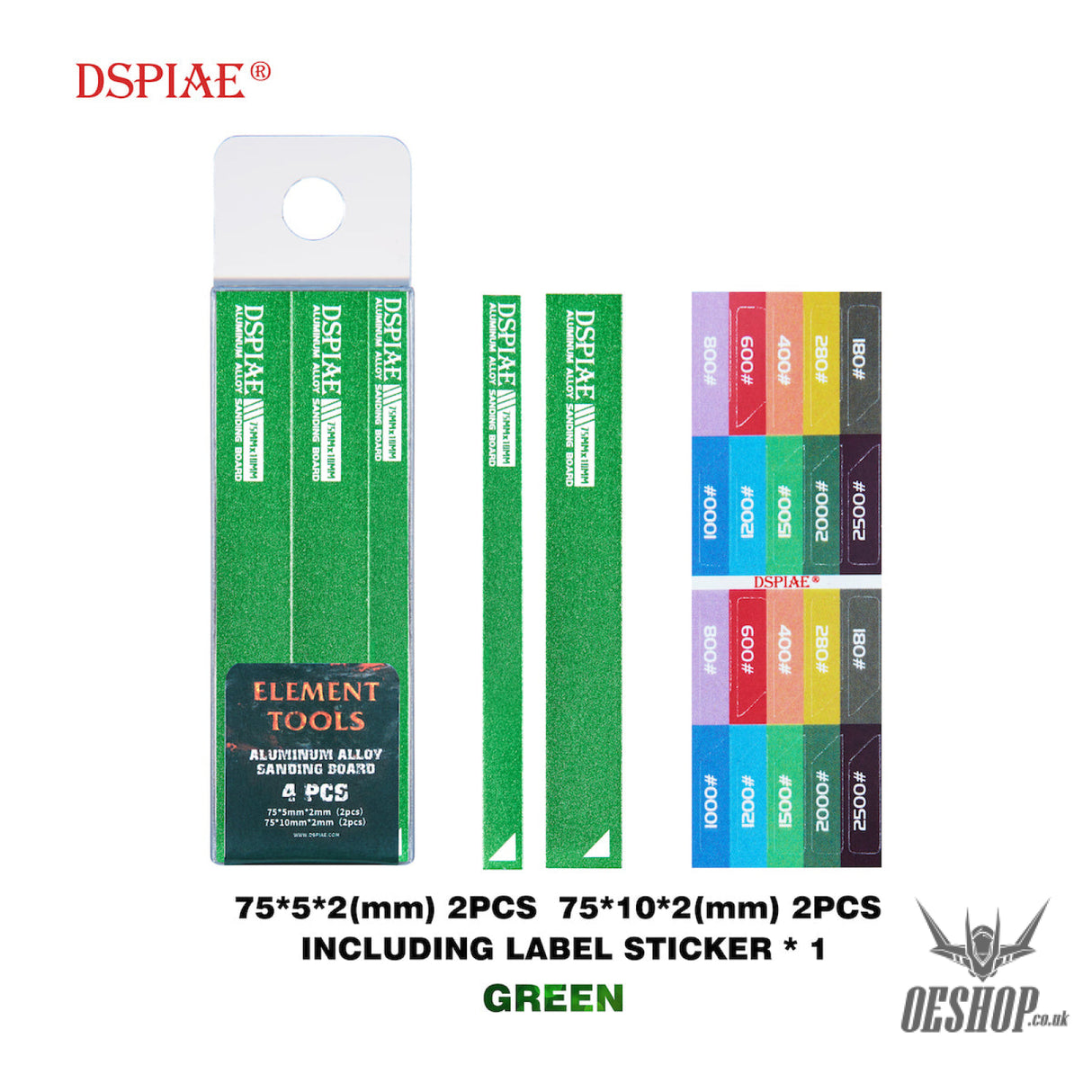 Dspiae As Aluminum Alloy Sanding Board As-Gn15 (4Pcs)