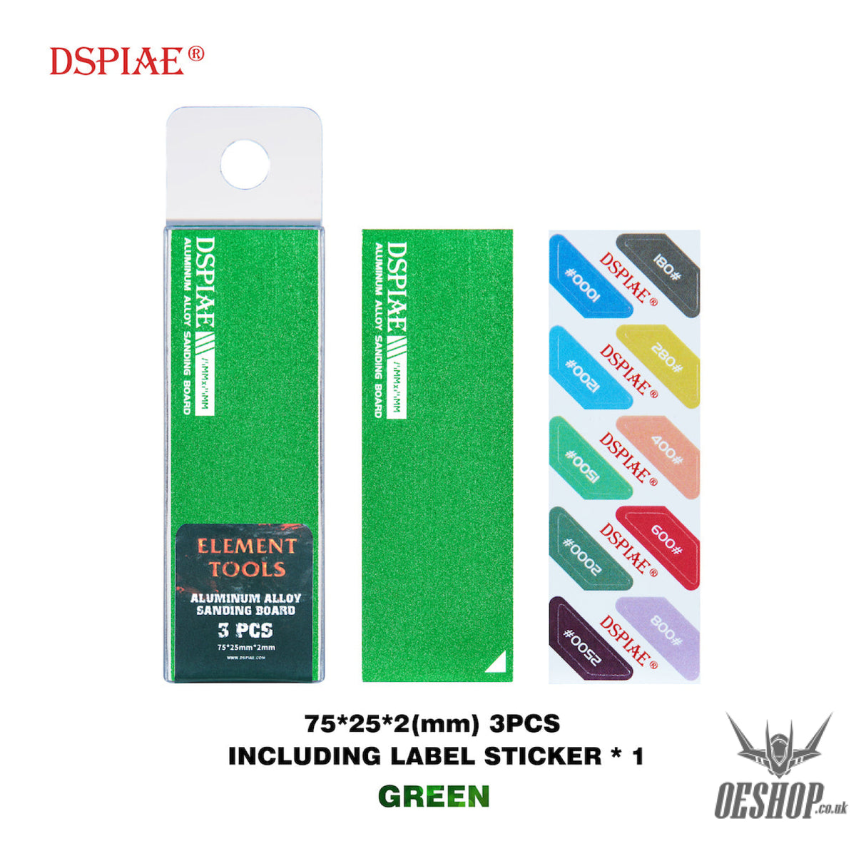 Dspiae As Aluminum Alloy Sanding Board As-Gn25 (3Pcs)