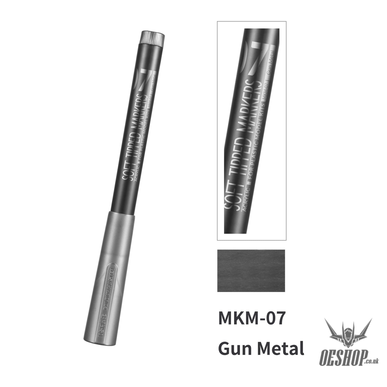 Dspiae Mk Mkm Eco Friendly Acrylic Soft Tipped Markers Mkm-07 Gun Metal