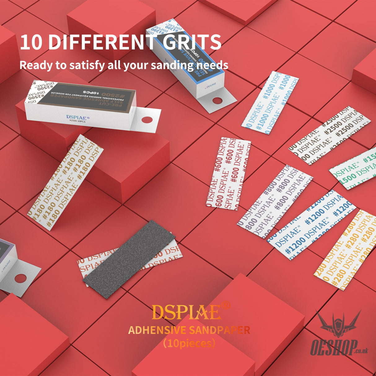 Dspiae Msp 180-2500 Pre-Cut Self Adhesive Sandpaper 10Pcs