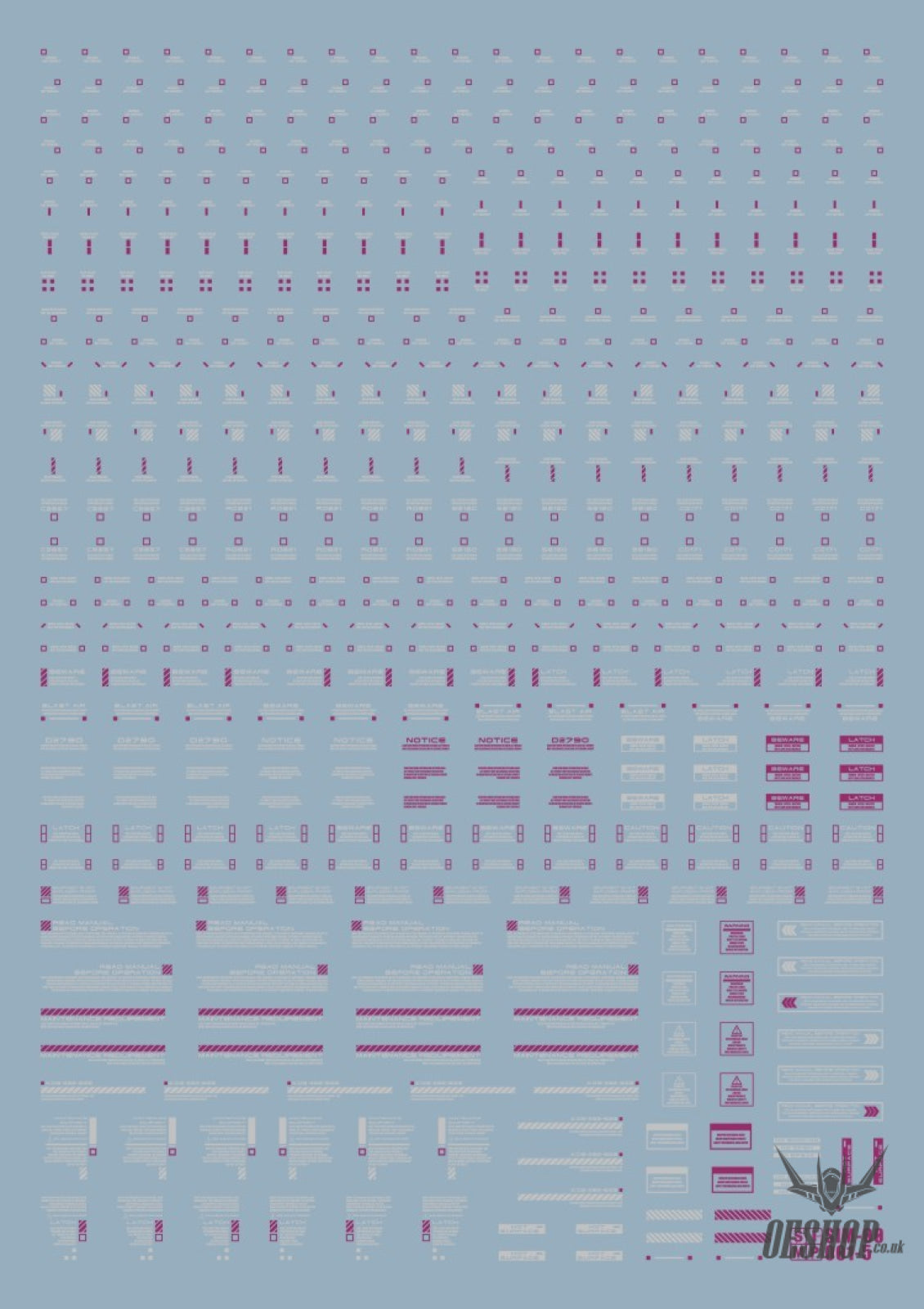 Evo 1/100 General Uv Fluorescent Rb01 Evolution Studio Decals Rb01-5 Purple/white