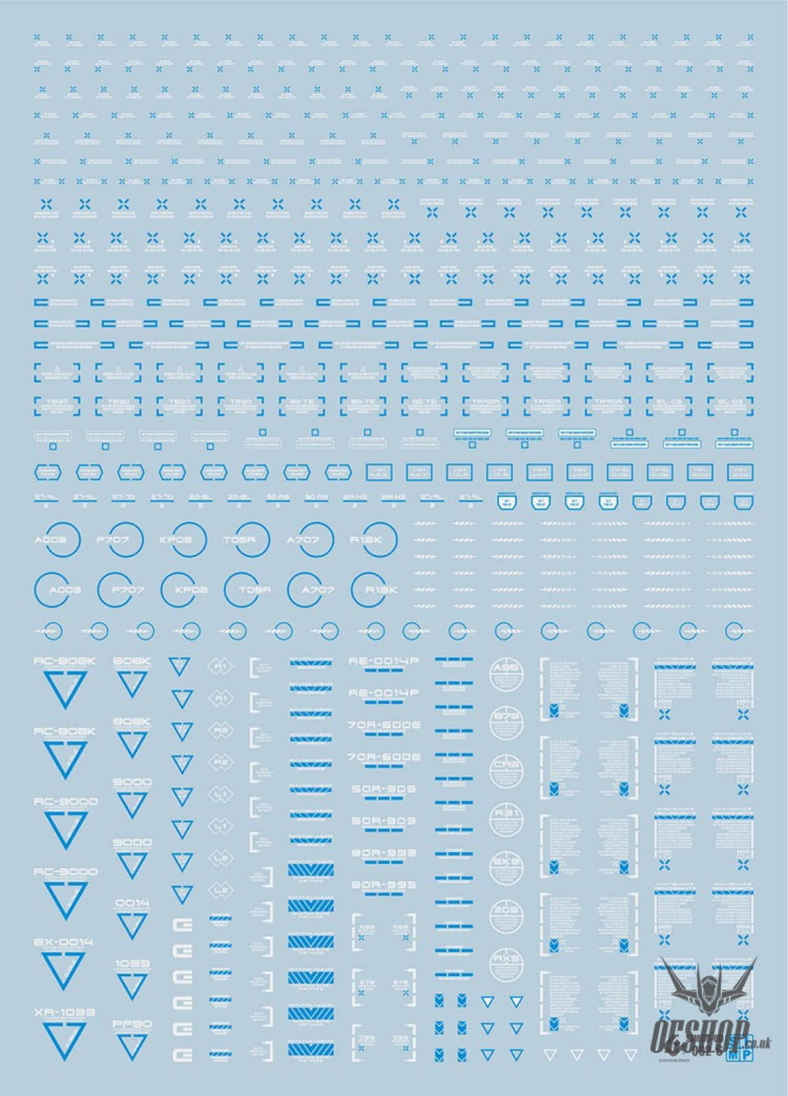 Evo Rb01 Rb02 Nc05 1/100 General Uv Fluorescent Evolution Studio Decals Rb02-6 Blue-White