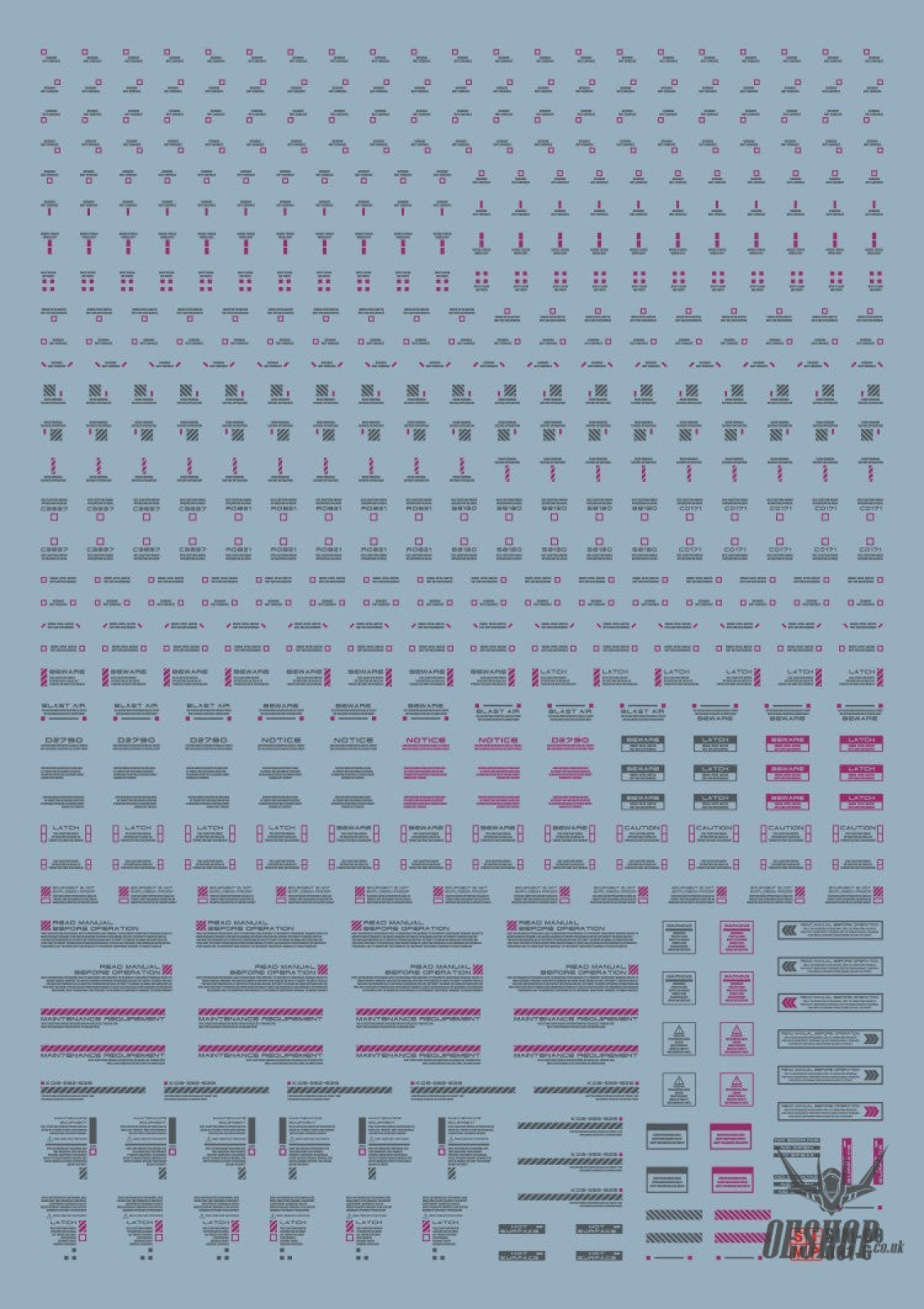 Evo 1/100 General Uv Fluorescent Rb01 Evolution Studio Decals Rb01-6 Purple/dark Gray