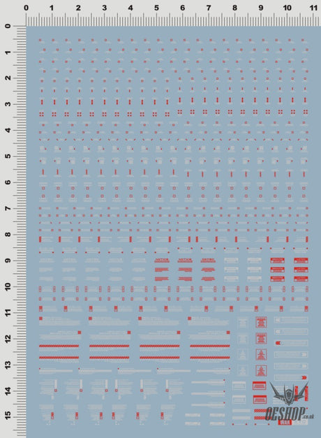Evo 1/100 General Uv Fluorescent Rb01 Evolution Studio Decals Rb01-9 Red/white