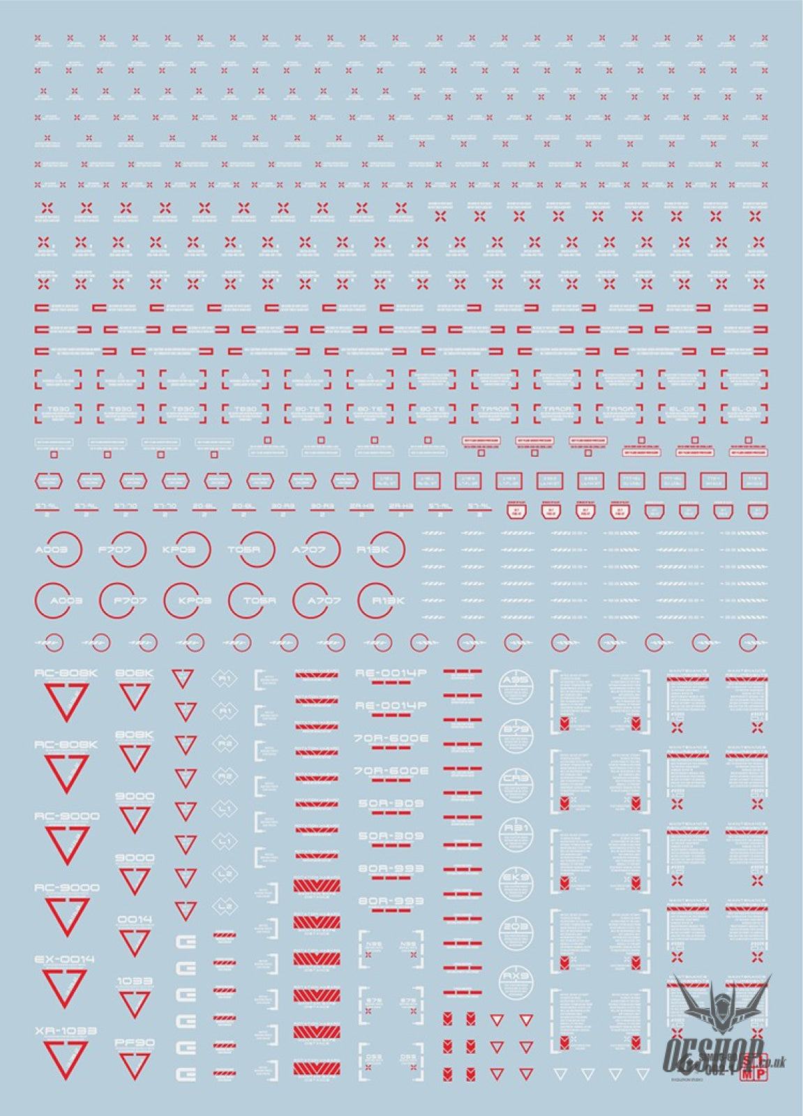 Evo Rb01 Rb02 Nc05 1/100 General Uv Fluorescent Evolution Studio Decals Rb02-1 Red-White