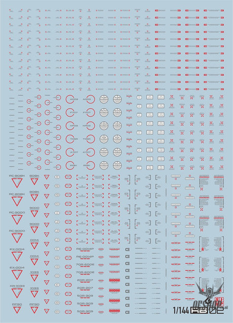 Evo Rb01 Rb02 Nc06 1/144 General Uv Fluorescent Evolution Studio Decals Rb02-1S Red-Darkgray