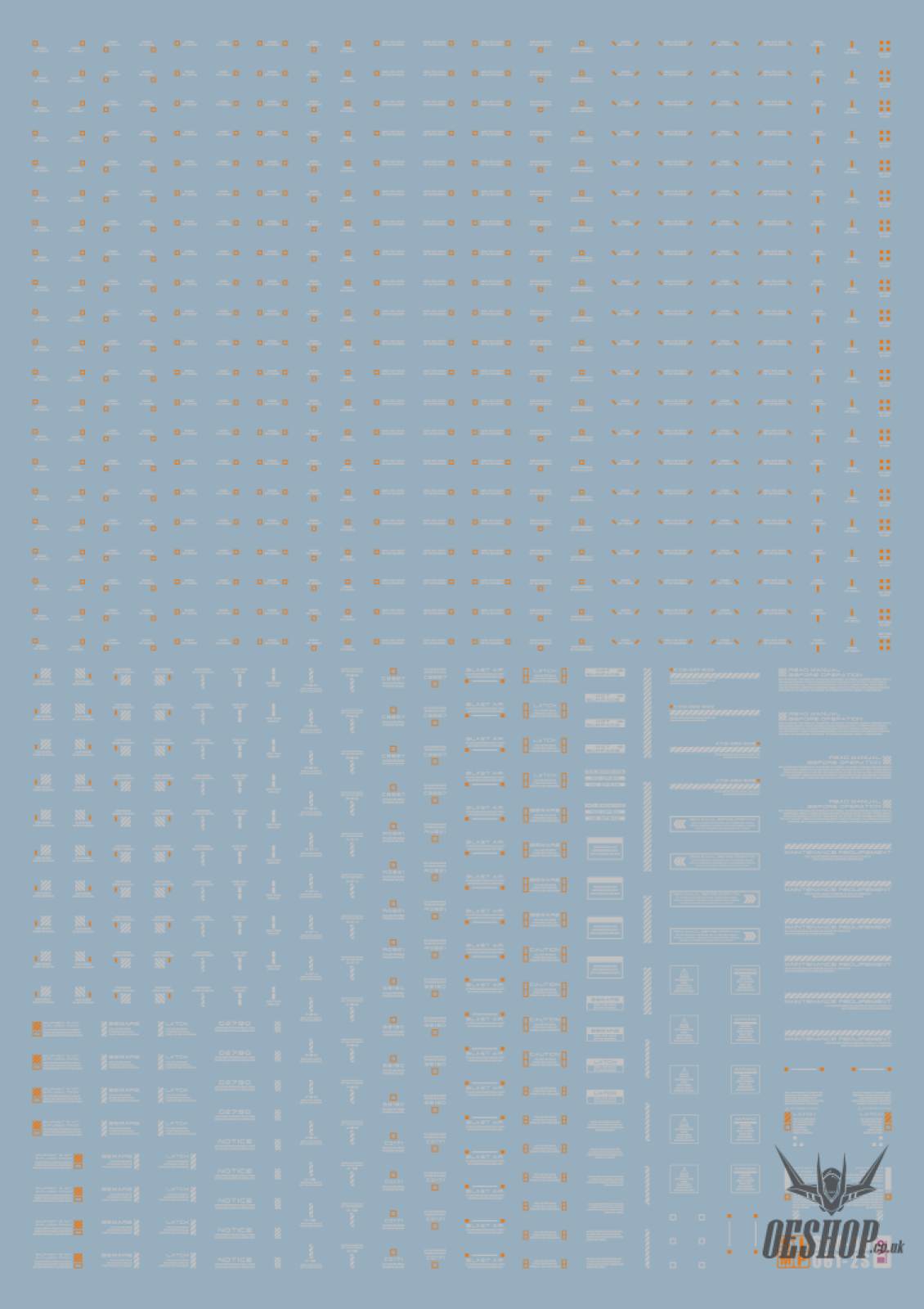 Evo Rb01 Rb02 Nc06 1/144 General Uv Fluorescent Evolution Studio Decals Rb01-2S Orange-White