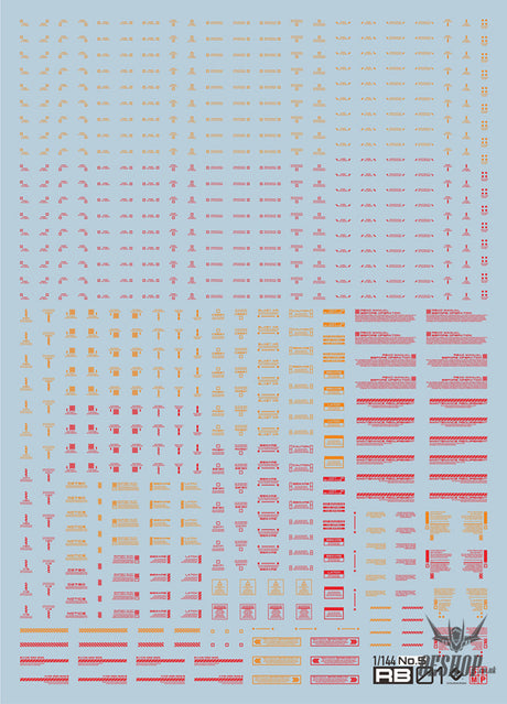 Evo Rb01 Rb02 Nc06 1/144 General Uv Fluorescent Evolution Studio Decals Rb01-5S Red&orange