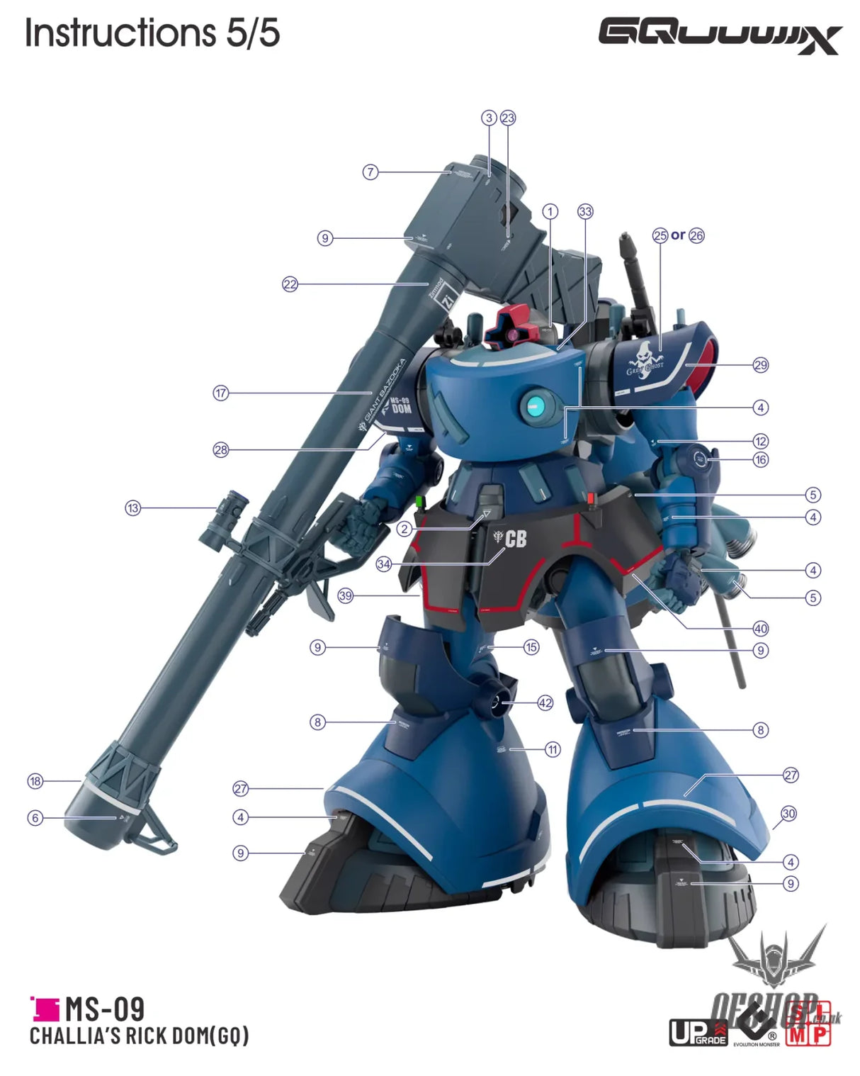 EVO - E-HG GQ-8 (UV) HG RICK DOM(GQ) Evolution Studio Decals Decals