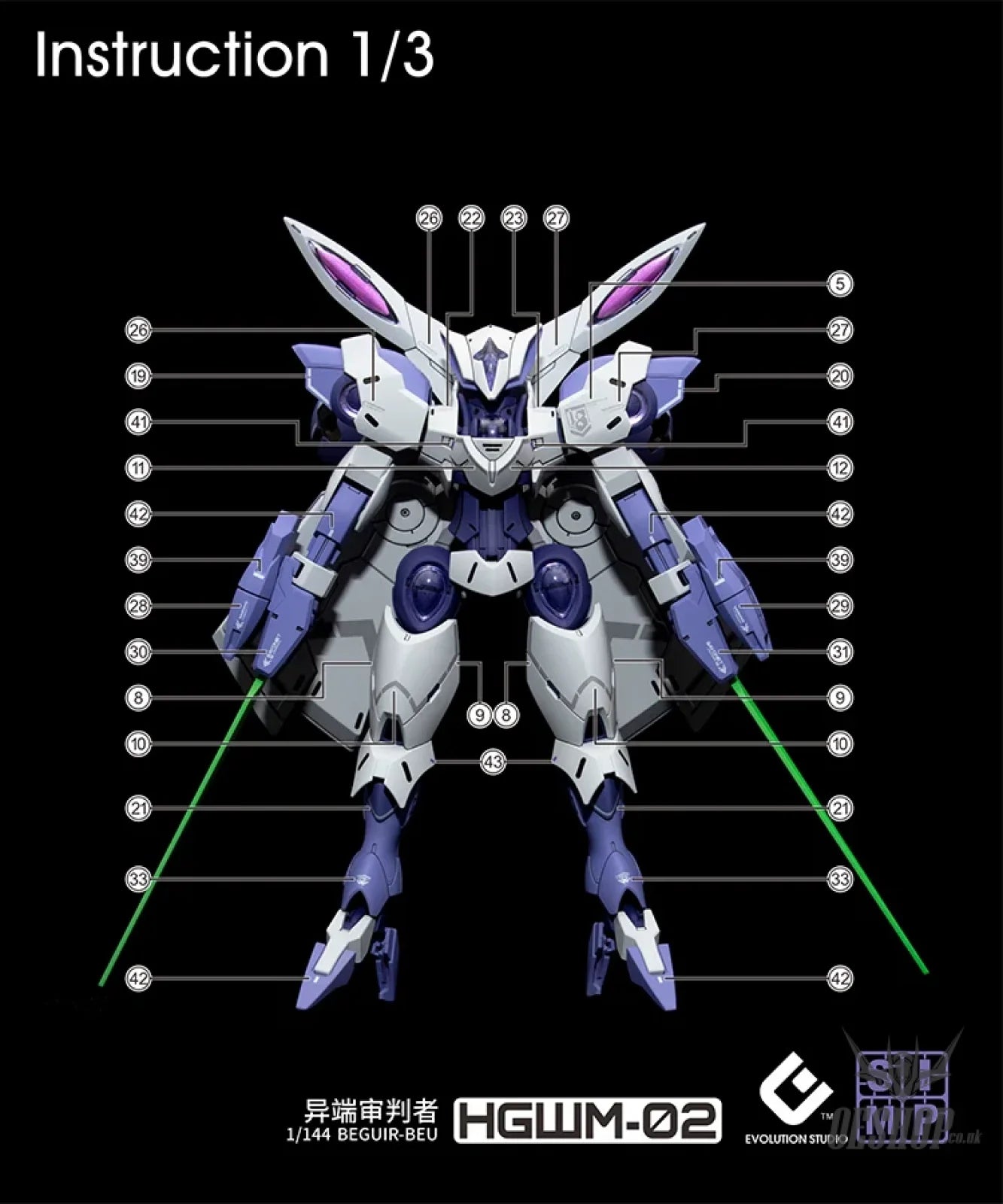 EVO - E-HGWM-02 (UV) HG Beguir-Beu/Pente & Michaelis (The Witch of Mercury) Evolution Studio Decals Decals