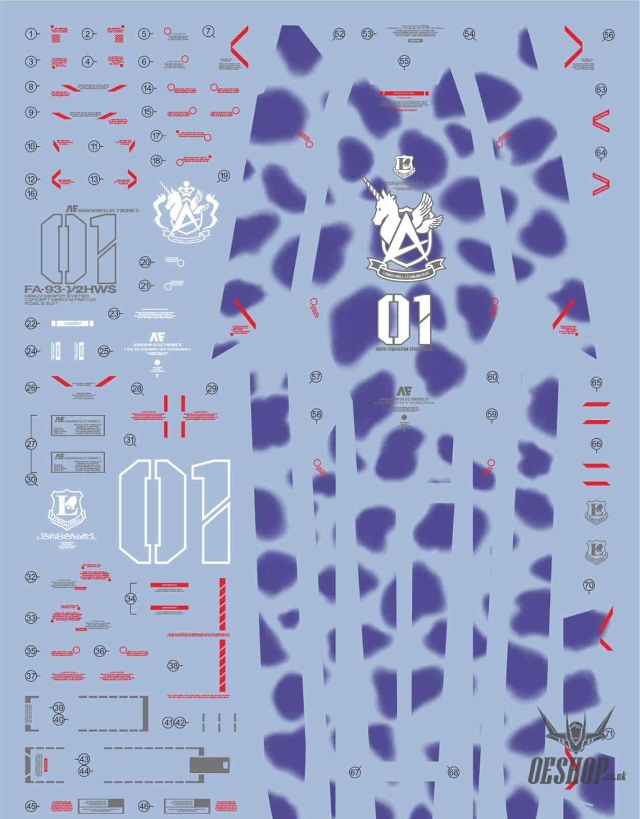 EVO - E-m075 (UV) MG RX93-V2 Hi-ν-Gundam Evolution Studio Decals Decals