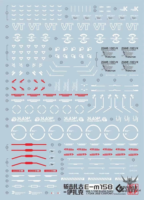 Evo - E-M158 (Uv) Mg Slash Zaku Phantom Evolution Studio Decals