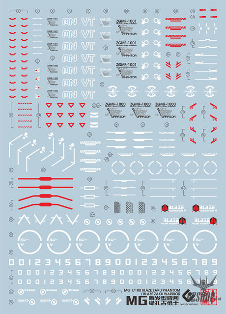 Evo - E-M172 (Uv) Mg Blaze Wizard Zaku Phantom Evolution Studio Decals