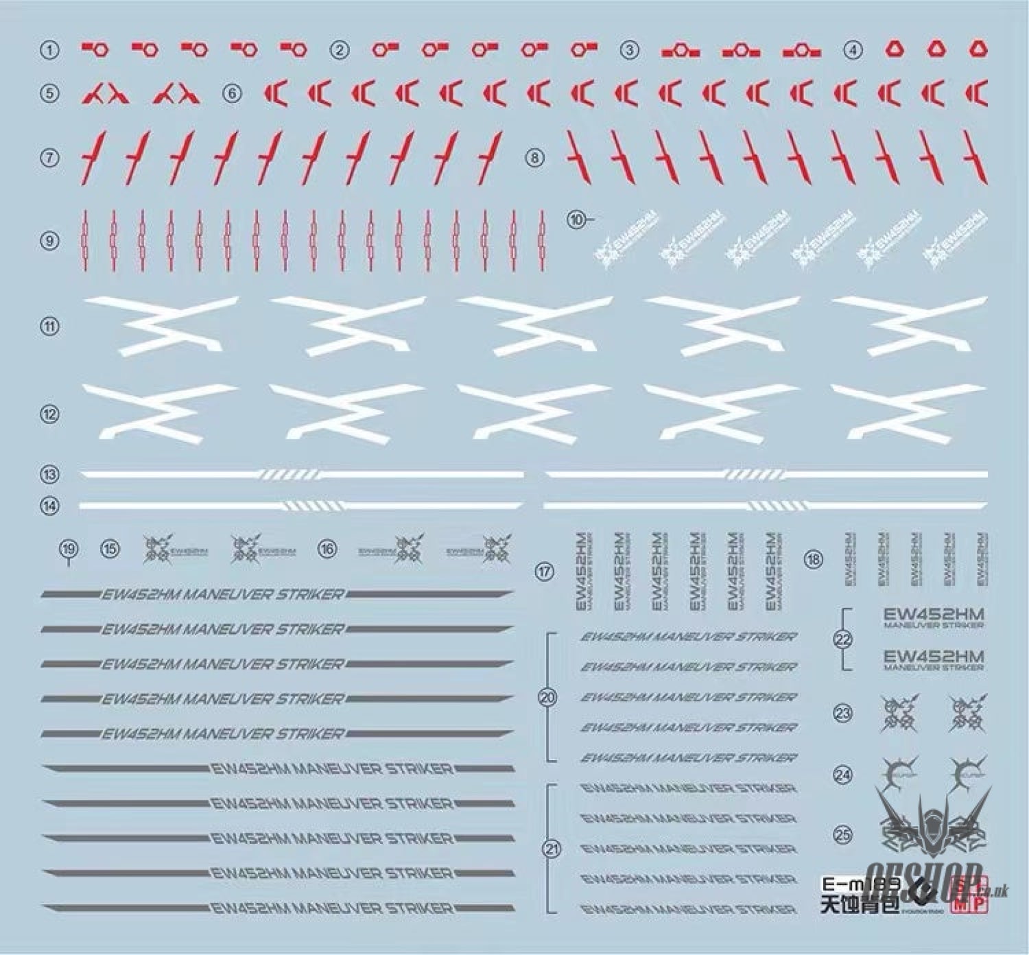 Evo - E-M189 (Uv) Mg Maneuver Strike Pack Evolution Studio Decals