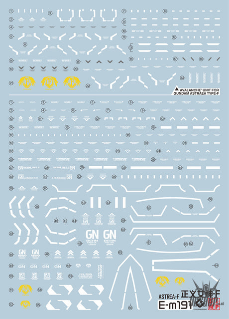 Evo - E-M191 (Uv) Mg Gundam Astraea Type-F+Avalanche Evolution Studio Decals