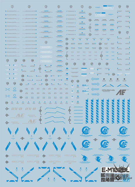 Evo - E-Mg102 (Uv) Mg Unicorn Perfectibility Gundam Evolution Studio Decals (Blue)