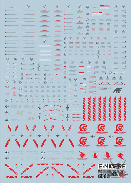 Evo - E-Mg102 (Uv) Mg Unicorn Perfectibility Gundam Evolution Studio Decals (Red)