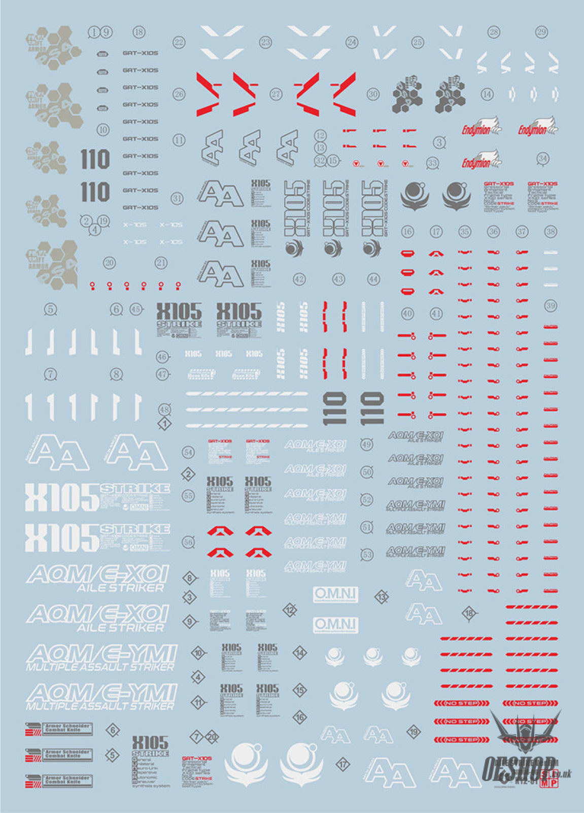 Evo - E-Mg168 (Uv) Mg Strike Gundam Ver.rm Evolution Studio Decals