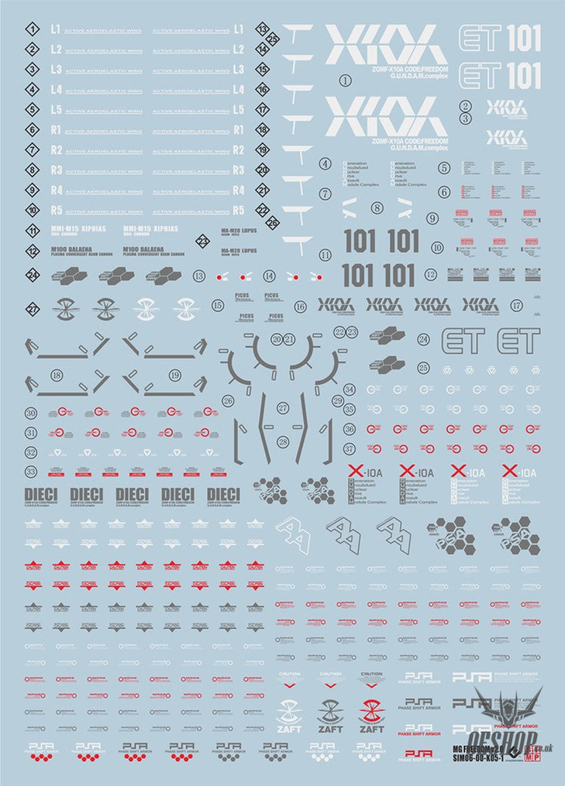 EVO - MG Freedom Gundam 2.0 E-MG190 Evolution Studio Decals Evolution Studio 3.59 OEShop