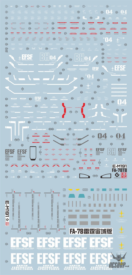 Evo - E-Mg191 (Uv) Mg Full Armor Rx-78 (Thunderbolt) Evolution Studio Decals