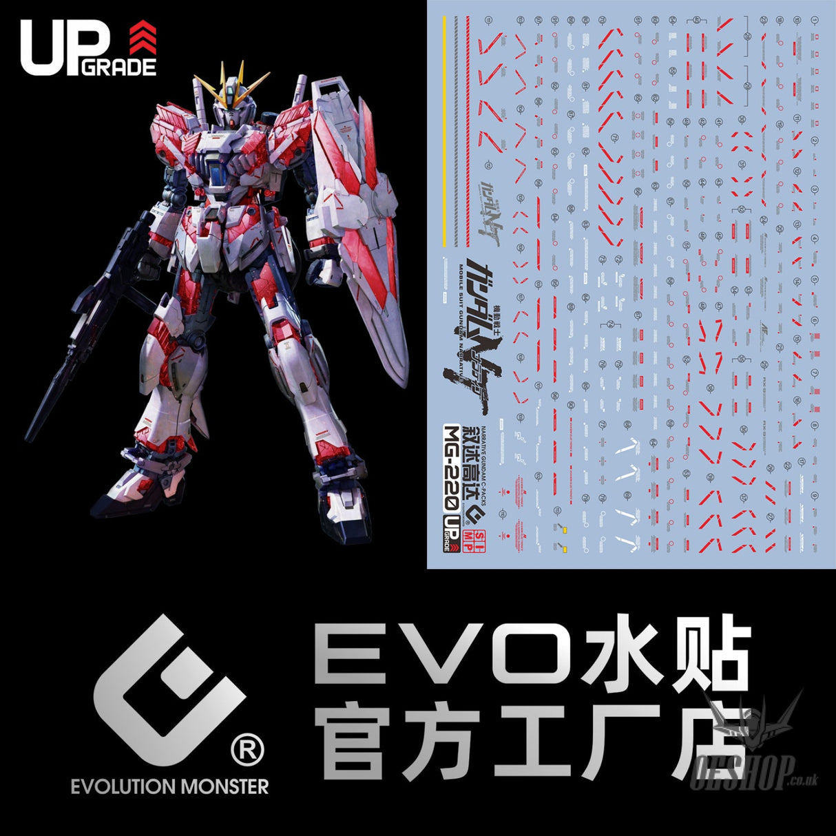 EVO - E-MG220 (UV) MG Narrative Gundam C-Pack Evolution Studio Decals Decals