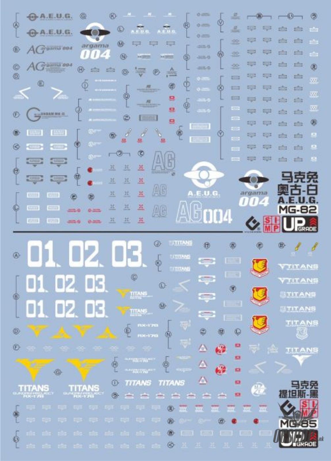 EVO - E-MG82 (UV) MG MK-II(A.E.U.G) White Evolution Studio Decals - Decals