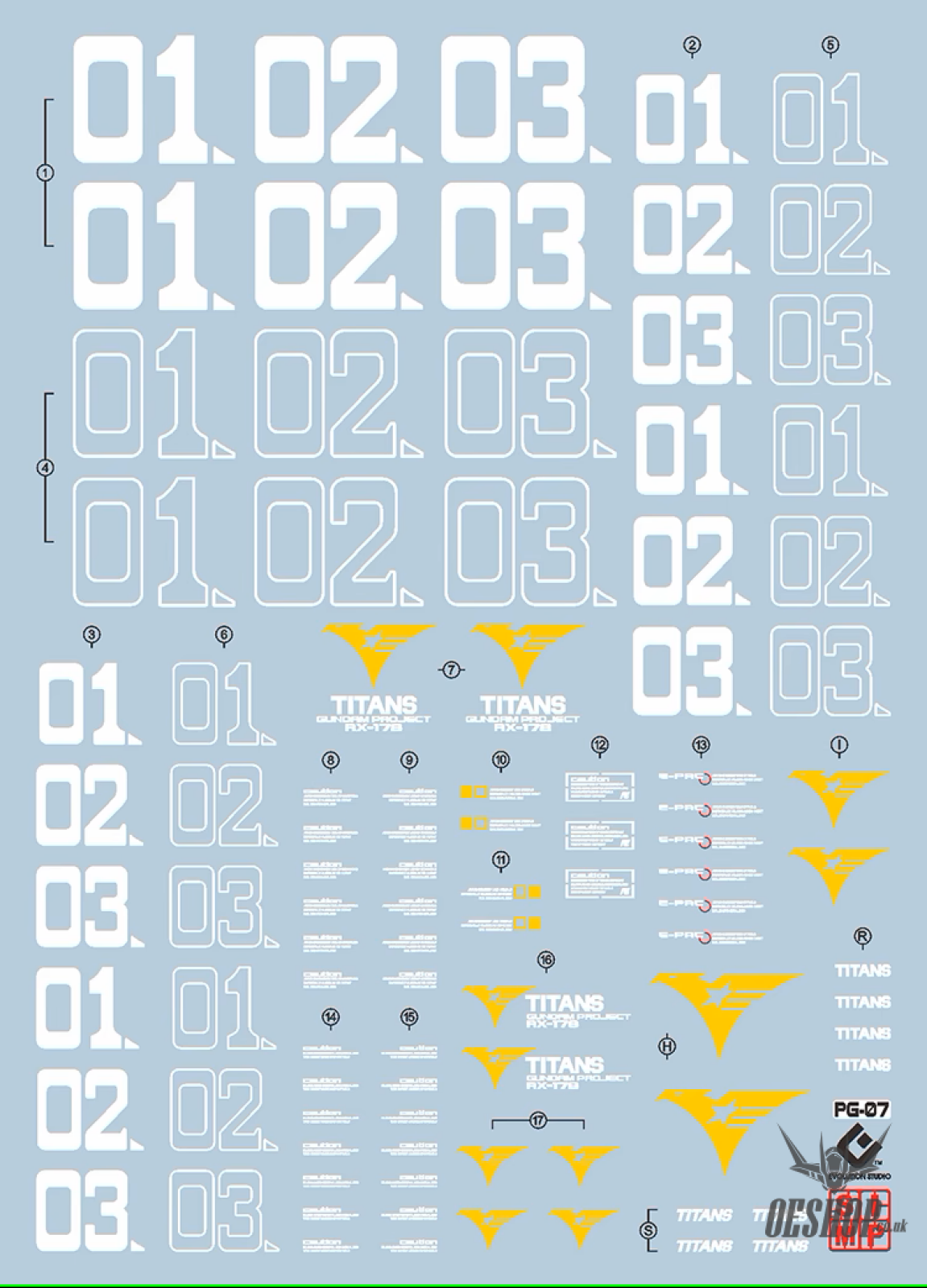 Evo - E-Pg07 (Uv) Pg Mk-Ii (Titans) Black Evolution Studio Decals