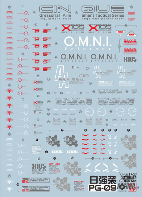 Evo - E-Pg09 (Uv) Pg Gat-X105 Strike Gundam Evolution Studio Decals