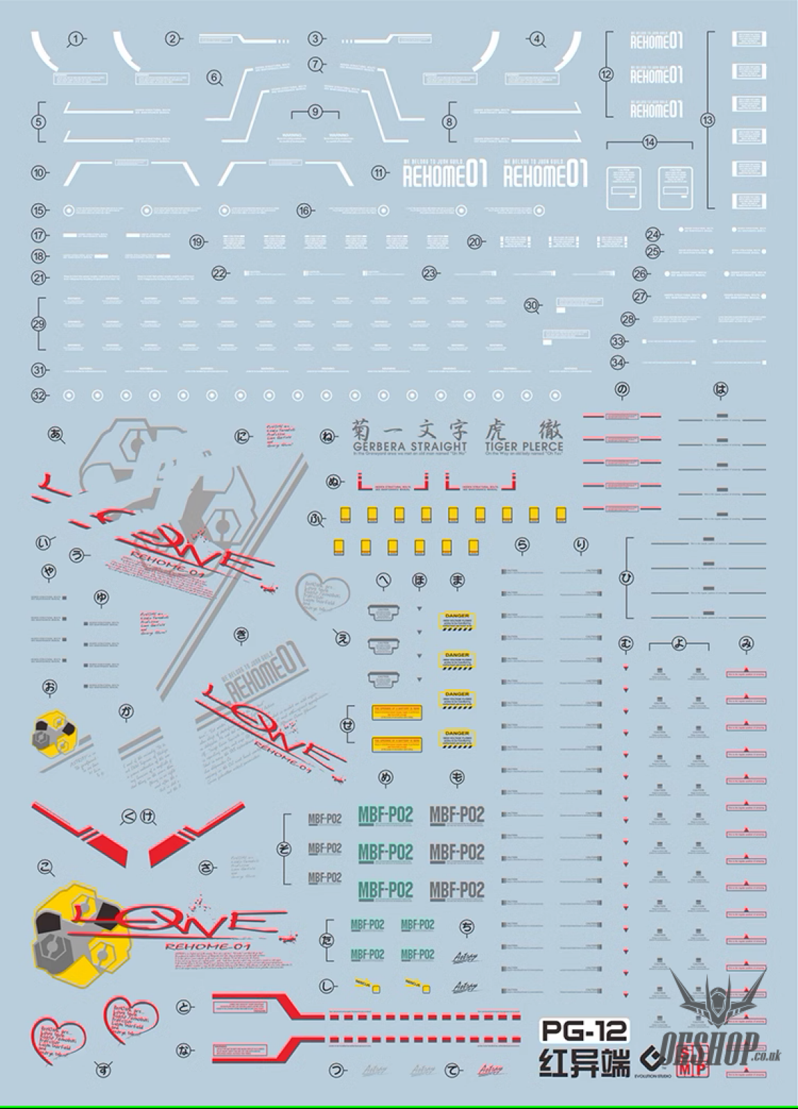 Evo - E-Pg12 (Uv) Pg Astray Red Frame Evolution Studio Decals