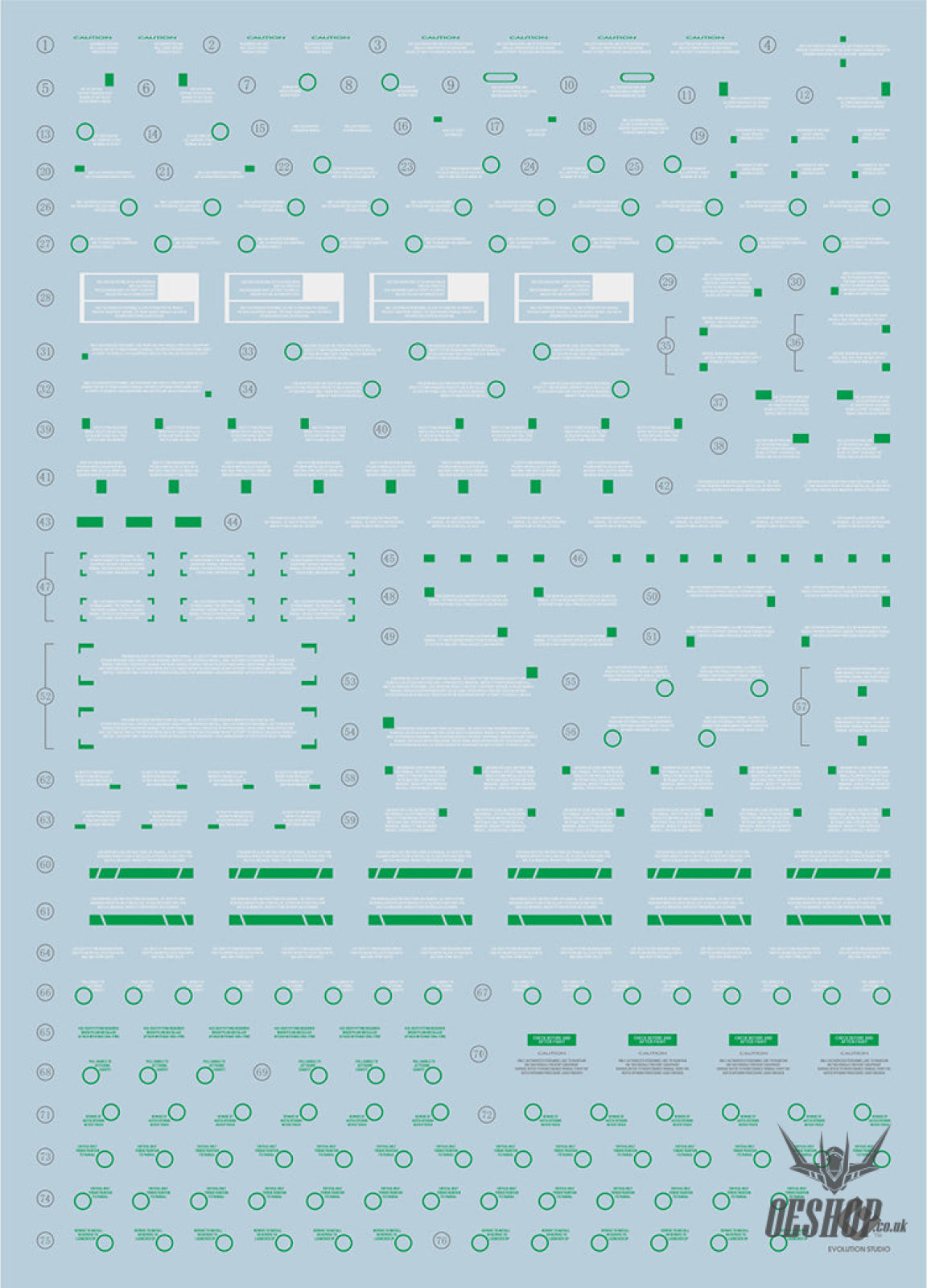 Evo - E-Pg15Fb (Gilding Green) Pg Unicorn Final Battle Gundam Evolution Studio Decals