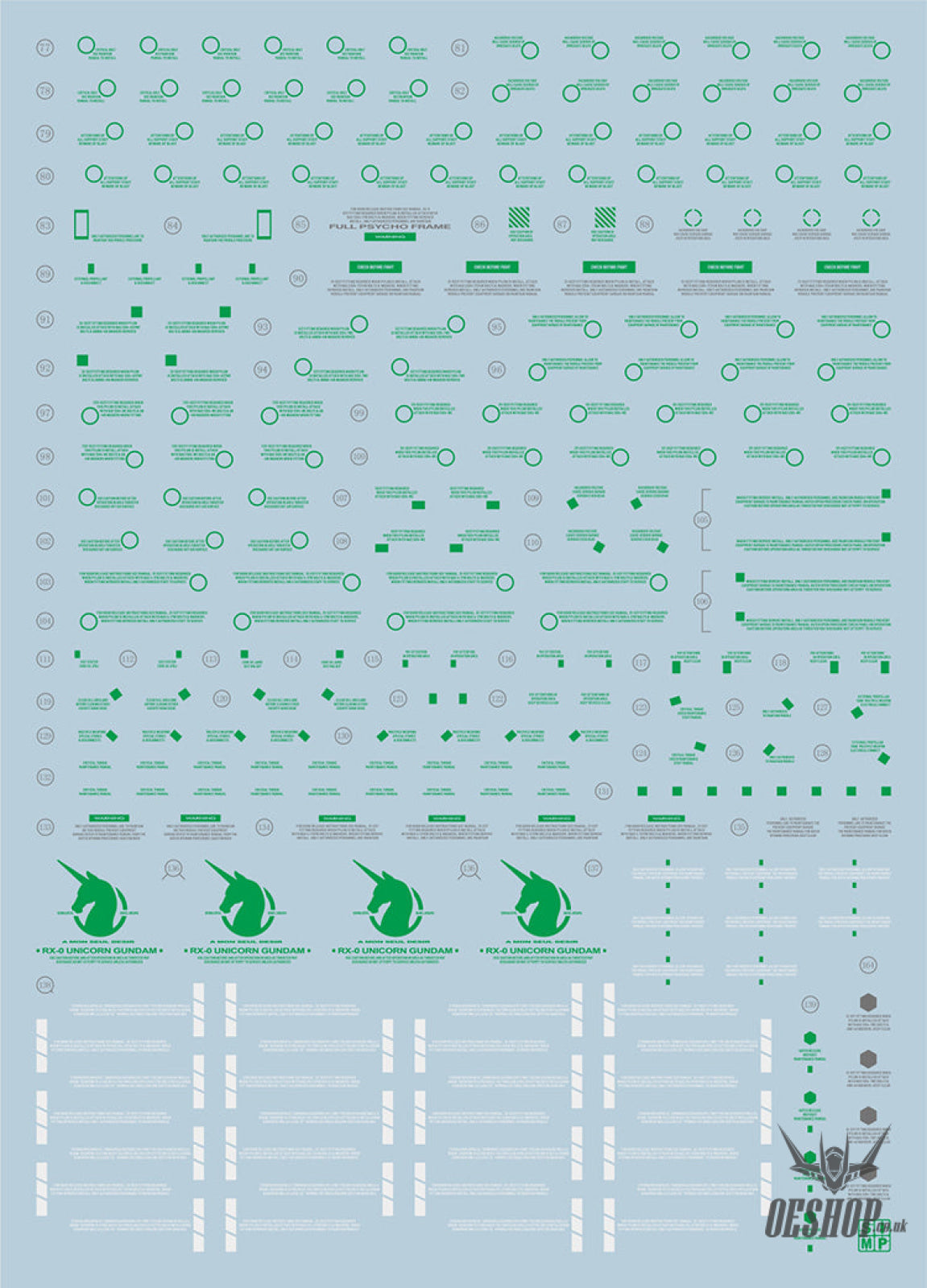 Evo - E-Pg15Fb (Gilding Green) Pg Unicorn Final Battle Gundam Evolution Studio Decals