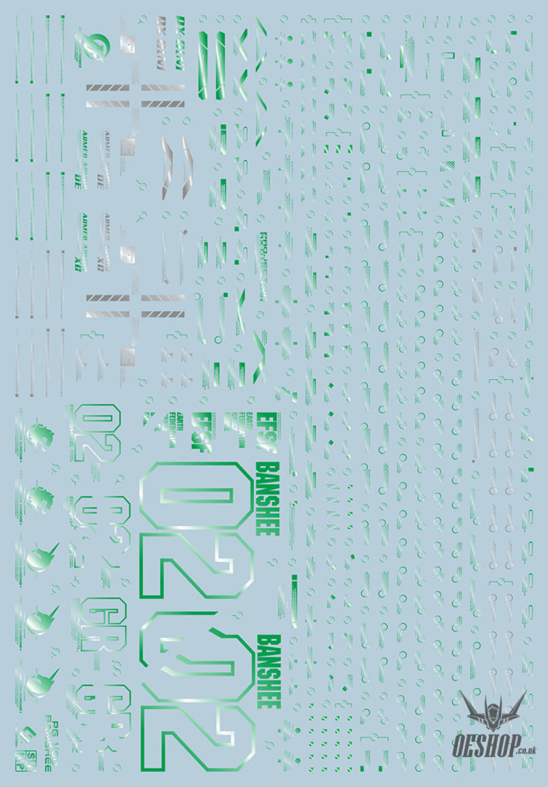 Evo - E-Pg16Gr (Gilding Green) Pg Banshee Norn Gundam Evolution Studio Decals