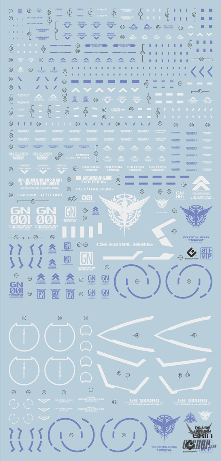 Evo - E-Pg17 (Uv) Pg Gundam Exia Evolution Studio Decals