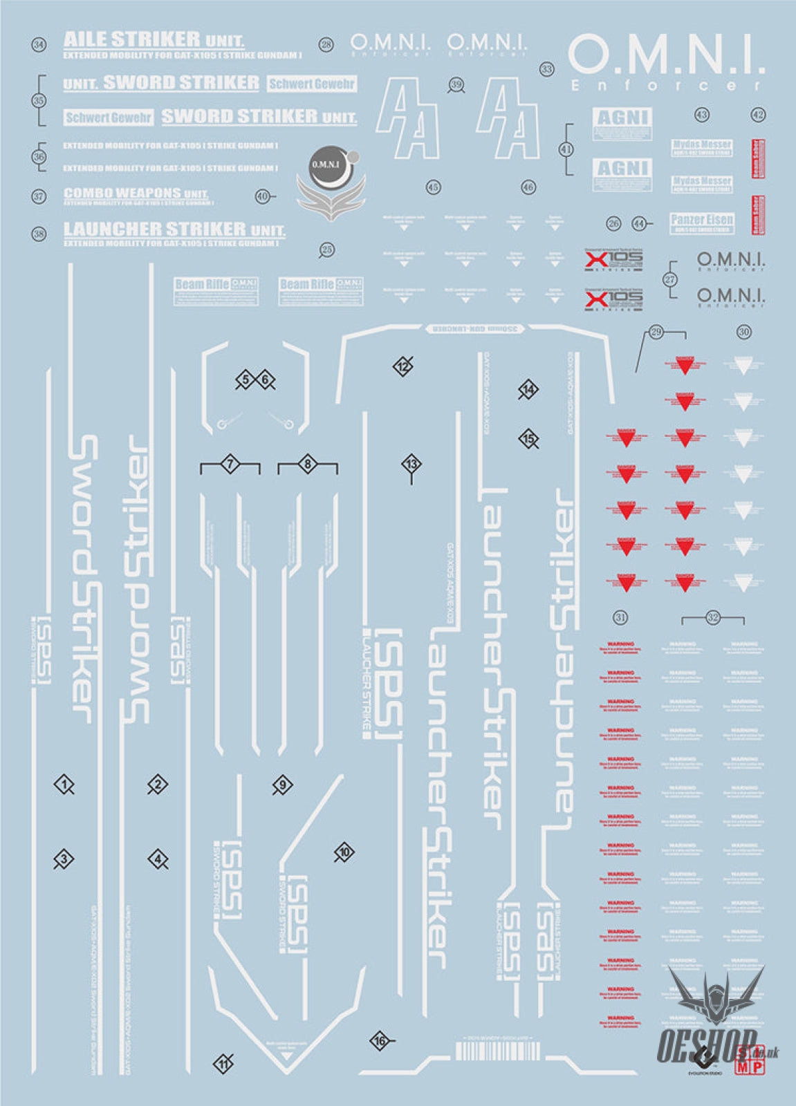 Evo - E-Pg19 (Uv) Pg Perfect Strike Gundam Evolution Studio Decals