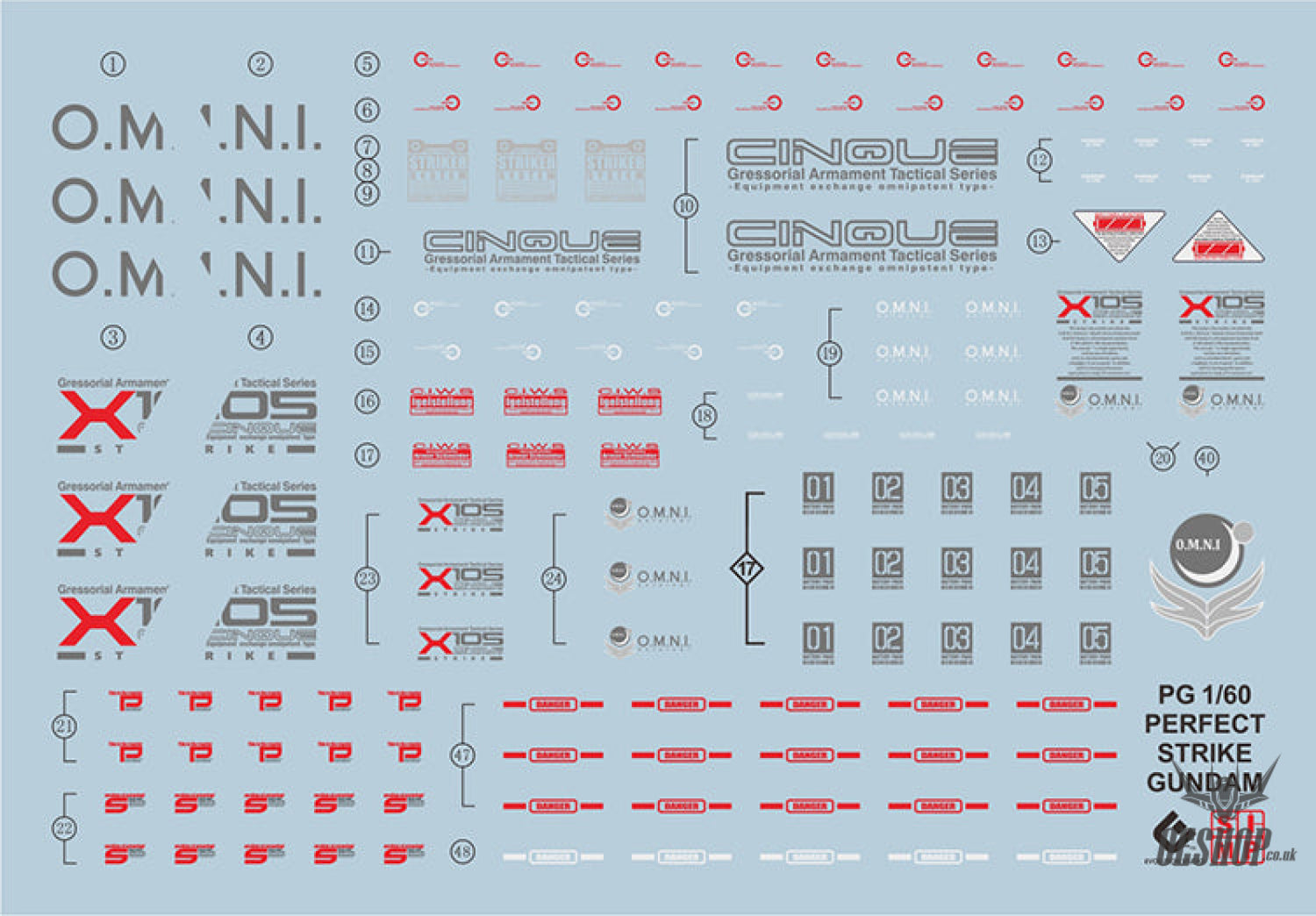 Evo - E-Pg19 (Uv) Pg Perfect Strike Gundam Evolution Studio Decals