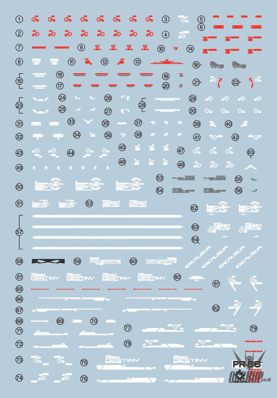 Evo E-R66 Rg Destiny Impulse Gundam Uv Evolution Studio Decals