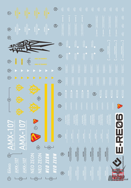Evo - E-Re06 (Uv) 1/100 Re Bawoo Amx-107 Evolution Studio Decals